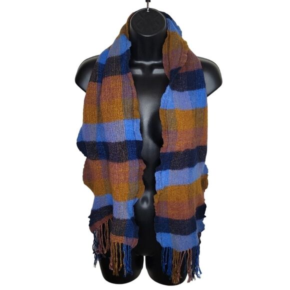 Prana plaid fringe wool blend scarf - Picture 1 of 5